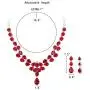 EleQueen Womens Bridal CZ Multi Teardrop Statement Necklaces Dangle Earrings Costume Jewerly Sets