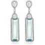 Gem Stone King 925 Sterling Silver Simulated Aquamarine Art Deco Dangle Earrings For Women (12.00 Cttw 2 Inch)