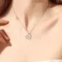 Gymnastics/Ballerina Gifts for Girls Sterling Silver Gymnastics/Ballerina Heart-Shaped Pendant Necklace for Women