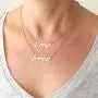U7 Personalized Name Necklace Stainless Steel 18K Gold Plated Women Girls Gift Name Plate Jewelry Custom Any Names Choker Pendant 18 Inch