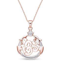 Jewel Zone US OM, OHM, AUM Symbol Pendant Necklace 14k Gold Over Sterling Silver