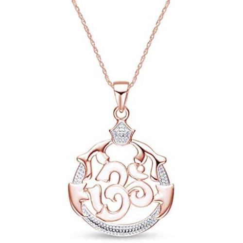 Jewel Zone US OM, OHM, AUM Symbol Pendant Necklace 14k Gold Over Sterling Silver