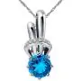Uloveido Cute Rabbit Shape Pendant Necklace Round AAA Cubic Zirconia Clip On Earrings and Animal Ring Crystal Wedding Engagement Jewelry Set for Women Girls Gift T225