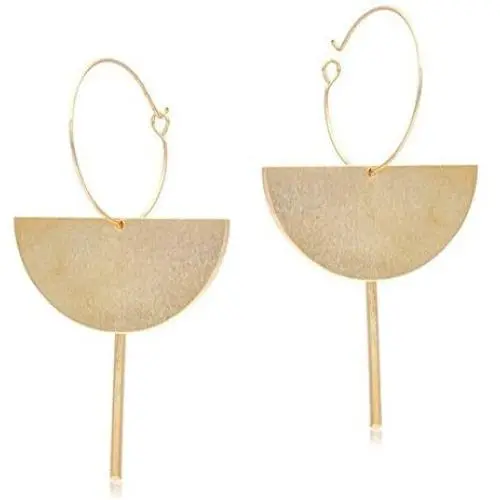 Fashion Exaggerated 18K Gold Geometric Multi-layer Half Circle Dangle Drop Earring for Women Fashion Exaggerated 18K Gold Geometric Multi-layer Half Circle Dangle Drop Earring for Women