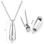 Sunligoo Womens Mens Urn Ashes Necklace Silver Stainless Steel Teardrop Heart Pendant Necklaces for Cremation Memorial Keepsakes