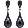 EVER FAITH Womens Austrian Crystal Elegant Dual Tear Drop Clip-on Dangle Earrings