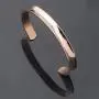 WUSUANED Hair Tie Bracelet Stainless Steel Grooved Cuff Bangle Gift for her