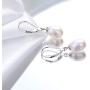 Fansilver 925 Sterling Silver Freshwater Cultured Pearl Drop Earrings For Women Elegant Pearl Dangle Earrings Leverback 6mm/8mm Wedding Jewelry