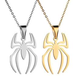 Houpotao Spiderman Pendant Necklace Set Stainless Steel Lightweight Hypoallergenic Spider Jewelry for Kids