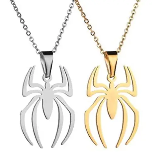 Houpotao Spiderman Pendant Necklace Set Stainless Steel Lightweight Hypoallergenic Spider Jewelry for Kids