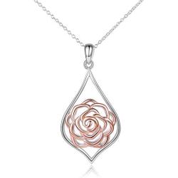 WINNICACA s925 Sterling Silver（Hummingbird&Lotus&Sunflower& Rose& Daisy&Bee&Tree of Life） Pendant Necklace Jewelry for Women Teens Birthday Gift