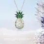 LUHE Pineapple Pendant Necklace,Pineapple Stud Earrings,Pineapple Threader Earrings,Sterling Silver Two-Tone Pineapple Jewelry Gift for Women Teens Girls LUHE Pineapple Pendant Necklace,Pineapple Stud Earrings,Pineapple Threader Earrings,Sterling Silver Two-Tone Pineapple Jewelry Gift for Women Teens Girls