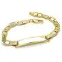 GM Jewelry Personalized 18K Gold Plated Marina/Mariner Link ID Baby Name Bracelet Custom Bracelets for Kids Id Protection Bracelet Baptism for Girls- Boys -6 Inches