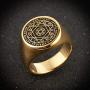 HZMAN Talisman Seal Solomon Six-Pointed Star 12 Constellation Rings Stainless Steel Bnad for Men Women