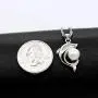 Uloveido Girls Cute White Dolphin Pendant Necklace for Women Silver Color Created Pearl Necklace for Mom Girlfriend Mother Day Birthday Jewelry Gift N1076