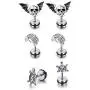 JOVIVI 8 Pairs Mixed Style Punk Skull/Plugs Taper/Cross Huggie Hoop Stainless Steel Screw Stud Earrings Set for Mens Womens Goth Jewelry JOVIVI 8 Pairs Mixed Style Punk Skull/Plugs Taper/Cross Huggie Hoop Stainless Steel Screw Stud Earrings Set for Mens Womens Goth Jewelry