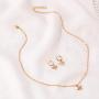 HUJUON Gold Angel Baby Necklace Hoop Earring Set for Women.Cherub Angel Wing Guardian Dangle Earring Pendant Necklace