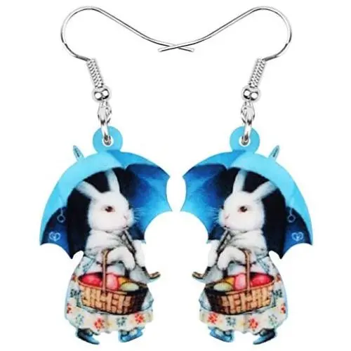 WEVENI Acrylic Easter Bunny Rabbit Earrings Hare Dangle Drop Pet Jewelry For Women Girls Charm Gift WEVENI Acrylic Easter Bunny Rabbit Earrings Hare Dangle Drop Pet Jewelry For Women Girls Charm Gift