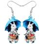 WEVENI Acrylic Easter Bunny Rabbit Earrings Hare Dangle Drop Pet Jewelry For Women Girls Charm Gift