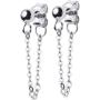 Chic Short Chain Drop Dangle Earrings for Women Girls 925 Sterling Silver Small Ball Bead Personalized Post Studs Piercing Ear Men Boys Hypoallergenic Fashion Jewelry Minimalist