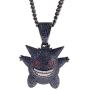 Starryinter Hip Hop Bubble Bling Iced-Out Blue Or Purple Gengar Pendant Necklace 24-inch Rope Chain