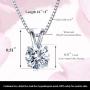 UMODE 18K White Gold Plated Cubic Zirconia Necklace for Women-2 Carat CZ Solitaire Pendant Necklace for Women