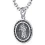 VENICEBEE Saint Christopher Medal Solid 925 Sterling Silver Pendant Necklace with Chain Black Pouch Polishing Cloth Gift Box