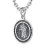 VENICEBEE Saint Christopher Medal Solid 925 Sterling Silver Pendant Necklace with Chain Black Pouch Polishing Cloth Gift Box