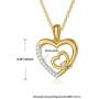 DUGISOWE 10K 14K 18K Yellow Gold Love Heart Pendant Necklace for Women, Solid Gold Moissanite Heart Necklace Jewelry Gift for Mothers Day/Valentines Day