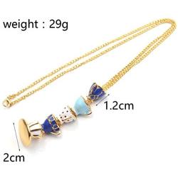 Holibanna Teacup Necklace Enamel Glazed Sweater Chain Delicate Jewelry Creative Long Neck Chain with Teapot Pendant for Women