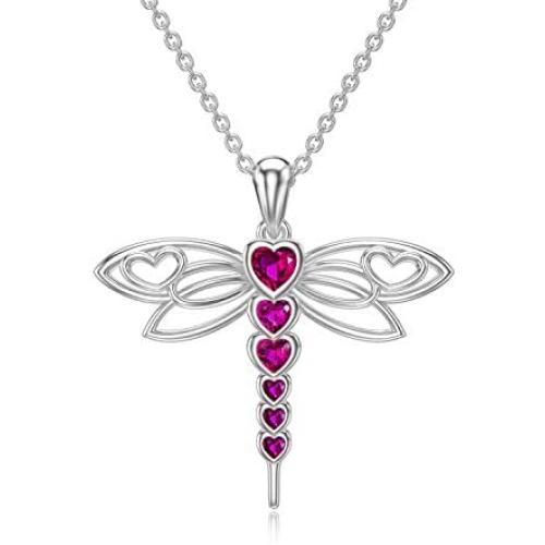 PELOVNY Charm Dragonfly Necklace for Women Sterling Silver Animal Pendant Necklace Dragonfly Jewelry Gift for Girlfriend Lover