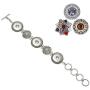 LEGENSTAR Vintage Adjustable Bangles Interchangeable 3 Holes Fit 18-20 mm Snap Button Bracelets for Women DIY Jewelry