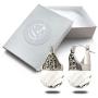 Linda Schnoll Hematite and Ball Hinged Pierced Earrings - Swarovski Crystal Faceted