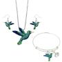 Lola Bella Gifts Crystal Hummingbird Necklace Earrings and Bracelet Set w Gift Box