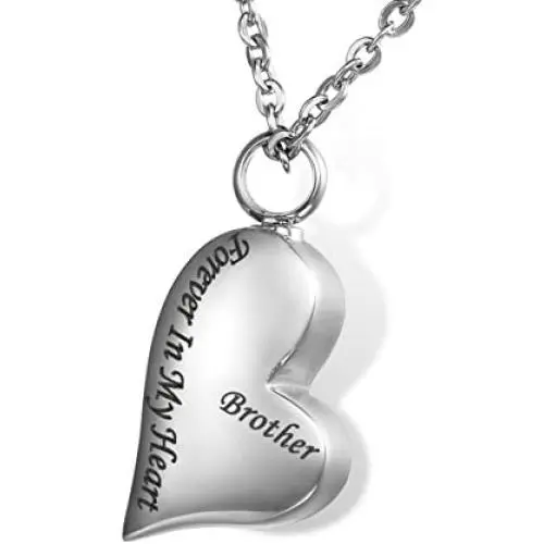 HOUSWEETY''Forever in My Heart Brother'' Cremation Jewelry Keepsake Memorial Urn Necklace HOUSWEETY''Forever in My Heart Brother'' Cremation Jewelry Keepsake Memorial Urn Necklace