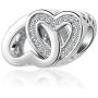 MZC Jewelry Double Heart Charm Beads for European Charms Bracelets Necklace