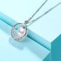 HXZZ Fine Jewelry Women Gifts 925 Sterling Silver Freshwater Cultured Teardrop White Pearl Pendant Necklace