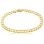 The Diamond Deal Mens Solid 14K Yellow Gold Shiny Cuban Comfort Curb Chain Bracelet with Lobster-Claw Clasp (7'',8.5'' or 10 inch)