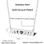 UALGL Stainless Steel Moon Phase Pendant Necklace Bar Chain Choker Necklace for Women Girls Triple Goddess Jewelry