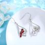 Cardinal Earrings 925 Sterling Silver Cute Red Bird Drop Dangle Earrings Hypoallergenic Jewelry Memorial Gifts for Women Friends