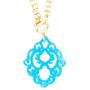 ZENZII Colorful Deco Pendant 2-in-1 Necklace with Toggle - Swirl Emblem Acrylic Resin Charm with Silver and Gold Chain for Women