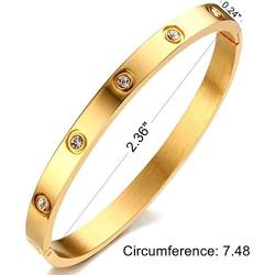 YCSLYW Love Friendship Stainless Steel Bracelet Bracelet Hinge Love Jewelry with Crystal Bracelet Gift Gift for Female Teen Girl