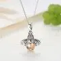 GOXO Sterling Silver Queen Honey Bee Little Bumblebee Pendant Necklace, Honeybee Bracelet