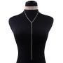 Rhinestones Choker Necklace Double Layer Full Crystal Wide Y Collar Necklace Sexy Dainty CZ Diamond