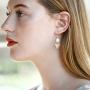 Pearl Earrings Dangle for Women 18K Gold Geometric Triangle Dangle Earrings Dainty Fashion Bohemian Earrings Jewelry Hypoallergenic Freshwater Pearls Drop Earrings for Women