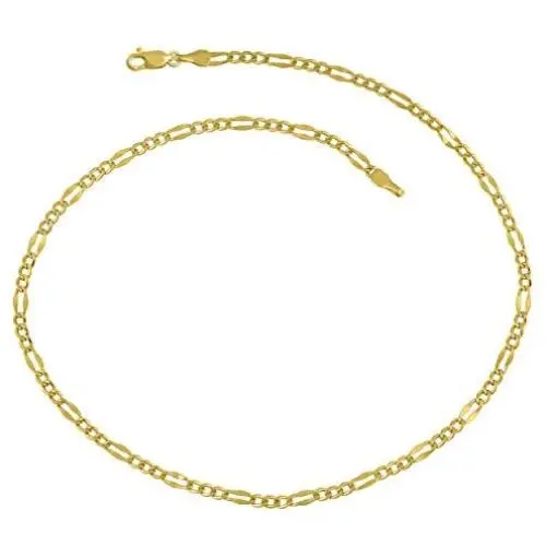 14K Gold Anklets for Women. 14K 10 Inch Anklet, Gold Flat Mariner Anklet, 14K Gold Box Chain, Cuban Chain, Figaro Chain, Dainty Anklet Summer Beach Gold Jewelry, Foot Jewelry Ankle