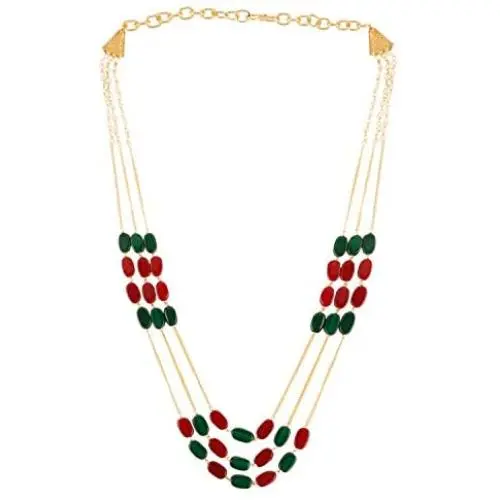 Efulgenz Indian Multi Layered Bollywood Red Green Faux Ruby Emerald Pearl Beads Wedding Bridal Necklace Earrings Jewelry Set (Multicolor) Efulgenz Indian Multi Layered Bollywood Red Green Faux Ruby Emerald Pearl Beads Wedding Bridal Necklace Earrings Jewelry Set (Multicolor)