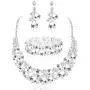 JOERICA Crystal Bridal Jewelry Set Rhinestone Choker Necklace Bracelet and Earrings Set for Women Bridesmaid Wedding Jewelry JOERICA Crystal Bridal Jewelry Set Rhinestone Choker Necklace Bracelet and Earrings Set for Women Bridesmaid Wedding Jewelry
