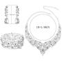 Hanpabum Bridal Austrian Crystal Teardrop Cluster Statement Necklace Dangle Earrings Jewelry Set Gifts Fit with Wedding Dress