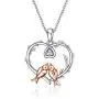YAFEINI Dainty Bird Necklace Sterling Silver Doves Birds Love Heart Faith Hope Love Pendant Birds on a Branch Jewelry Gifts for Women Wife